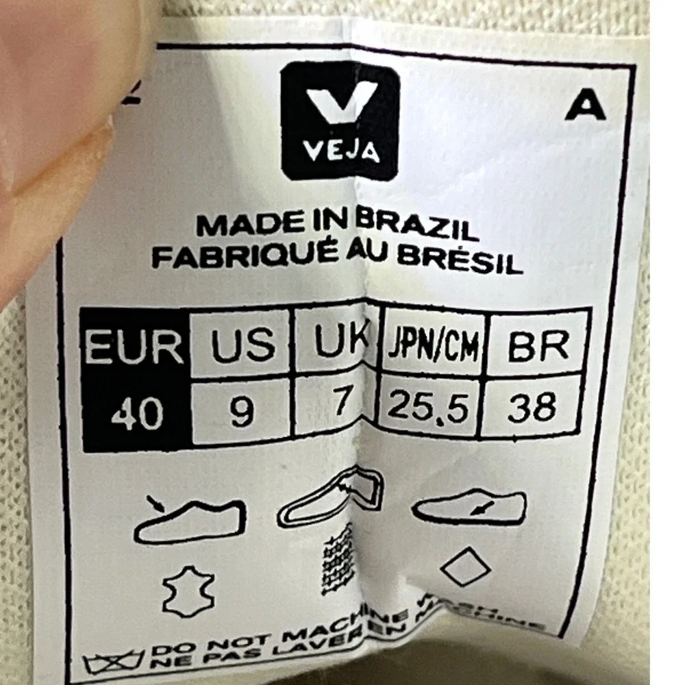 Veja V-12 Leather Sneakers White Lilac Purple Womens Size 9 EUR 40 Low Top Shoes